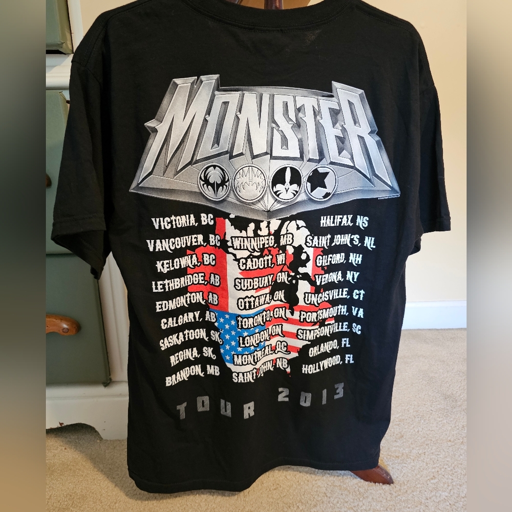 Kiss Live Monster Tour Concert Tshirt 2013 Two Sided Dates Cities Rock Music 70s - Picture 4 of 4